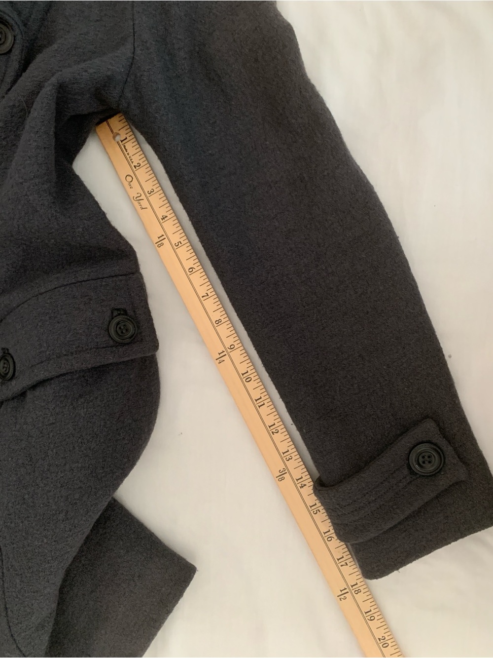 W118 by Walter Baker Wool Blend Coat Gray Asymmetrical Button Front Jacket - Picture 10 of 13